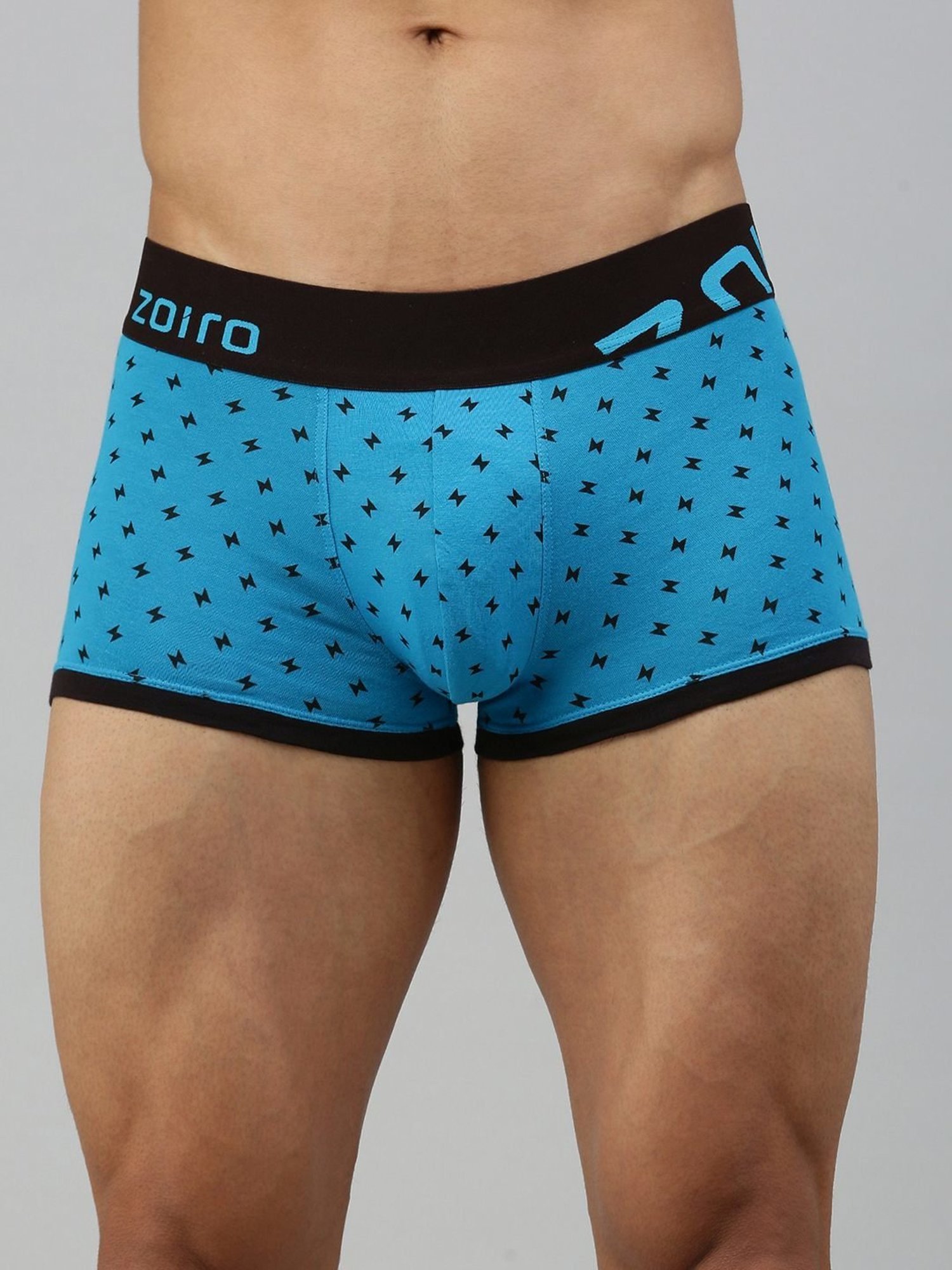 Zoiro Blue Danube & Lettuce Green Regular Fit Printed Trunks - Pack Of 2
