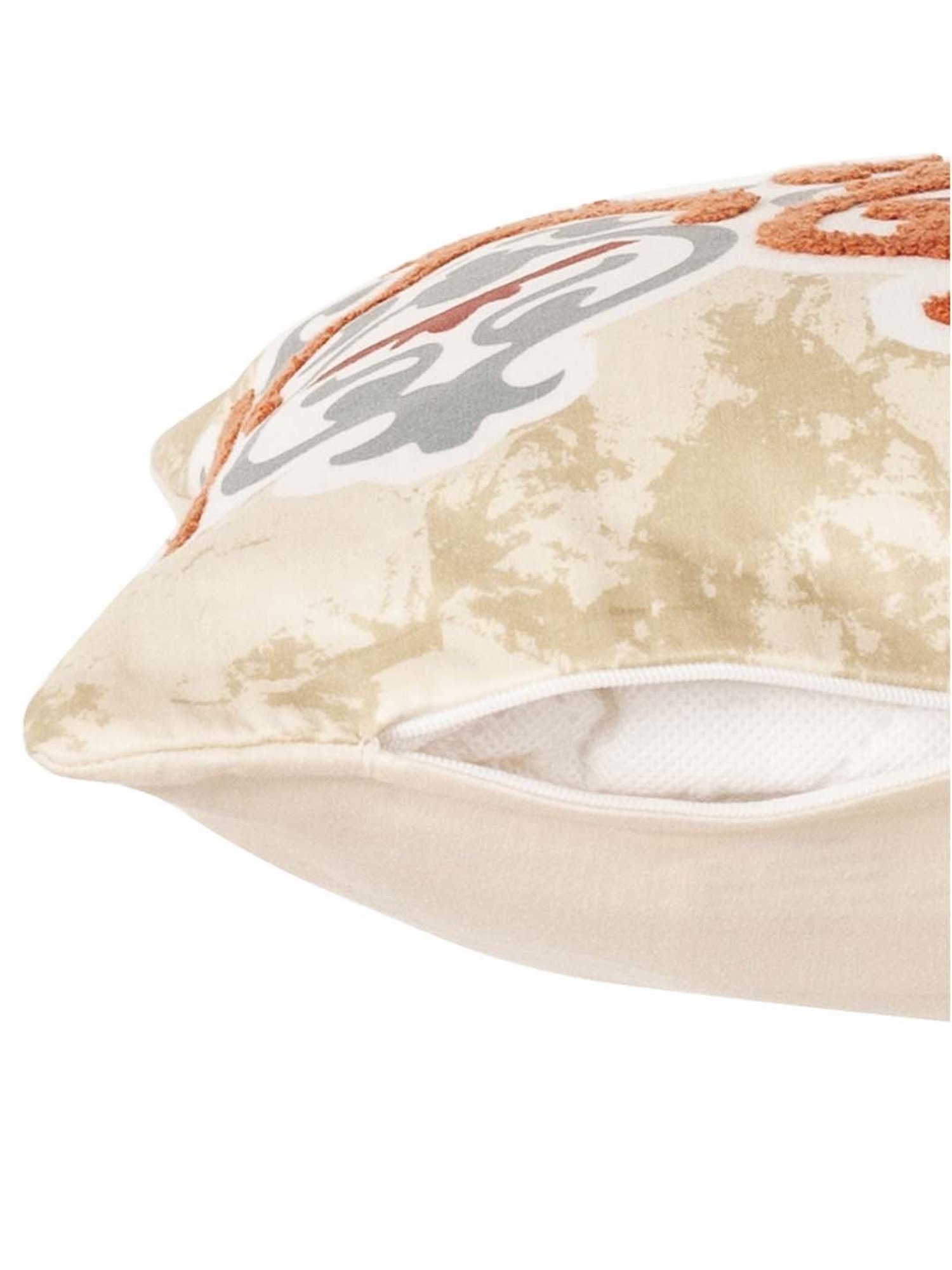 Maspar Hues Nouveau Tradition Kaleen Global Fiery Red & Beige Cotton Cushion Cover