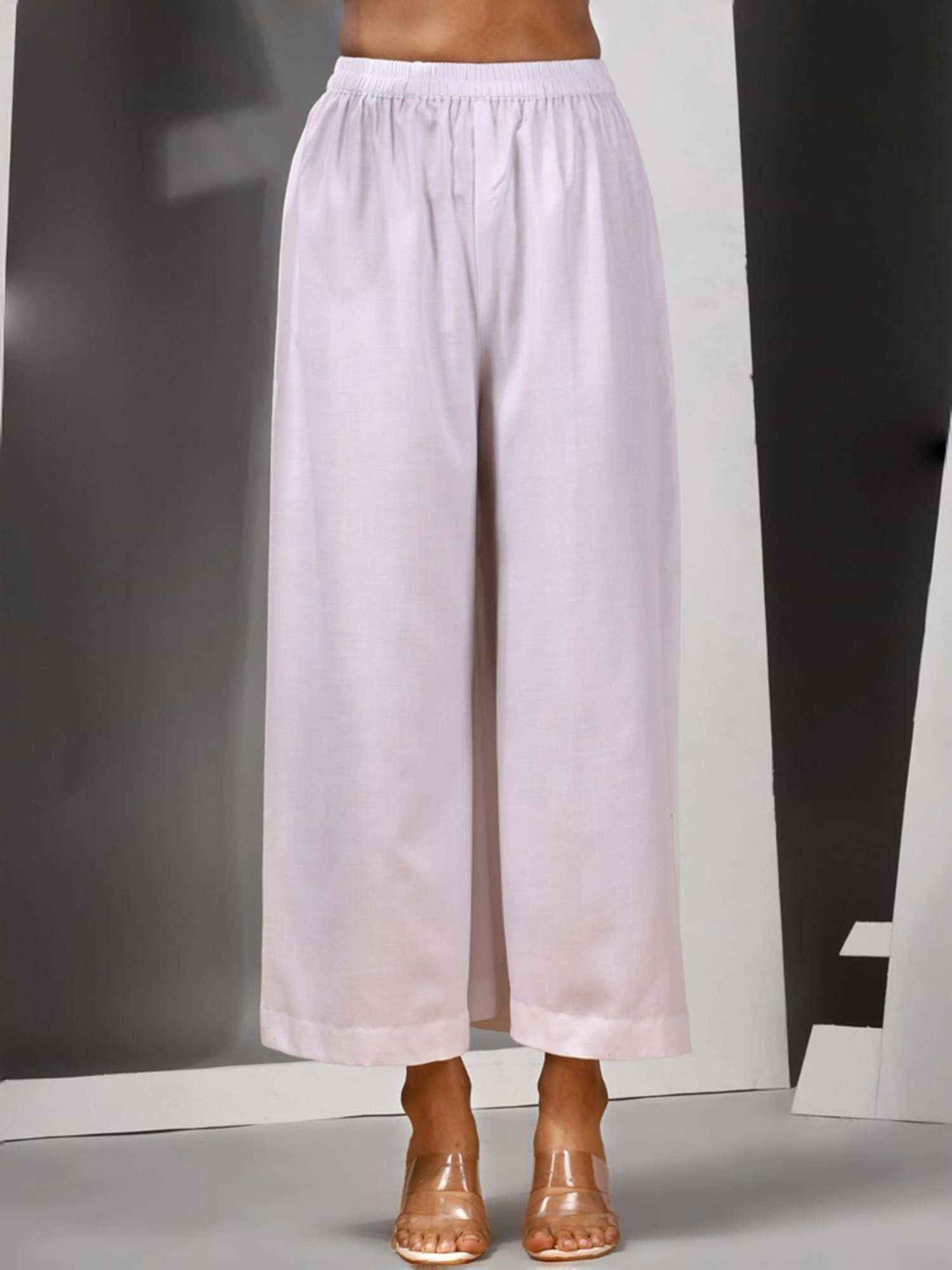 Charukriti Blue & White Cotton Floral Print Kurta Palazzo Set With Dupatta