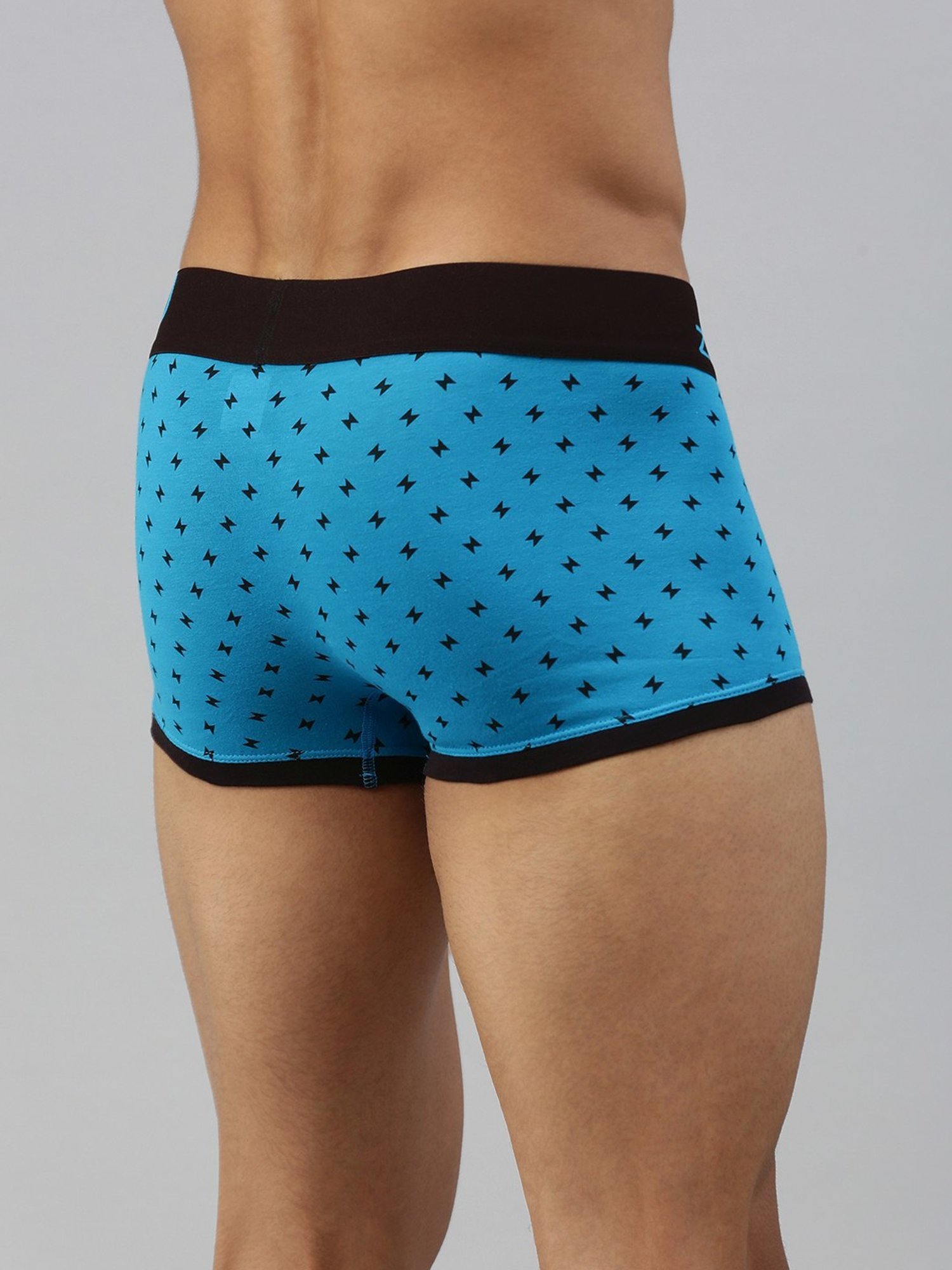 Zoiro Blue Danube & Lettuce Green Regular Fit Printed Trunks - Pack Of 2