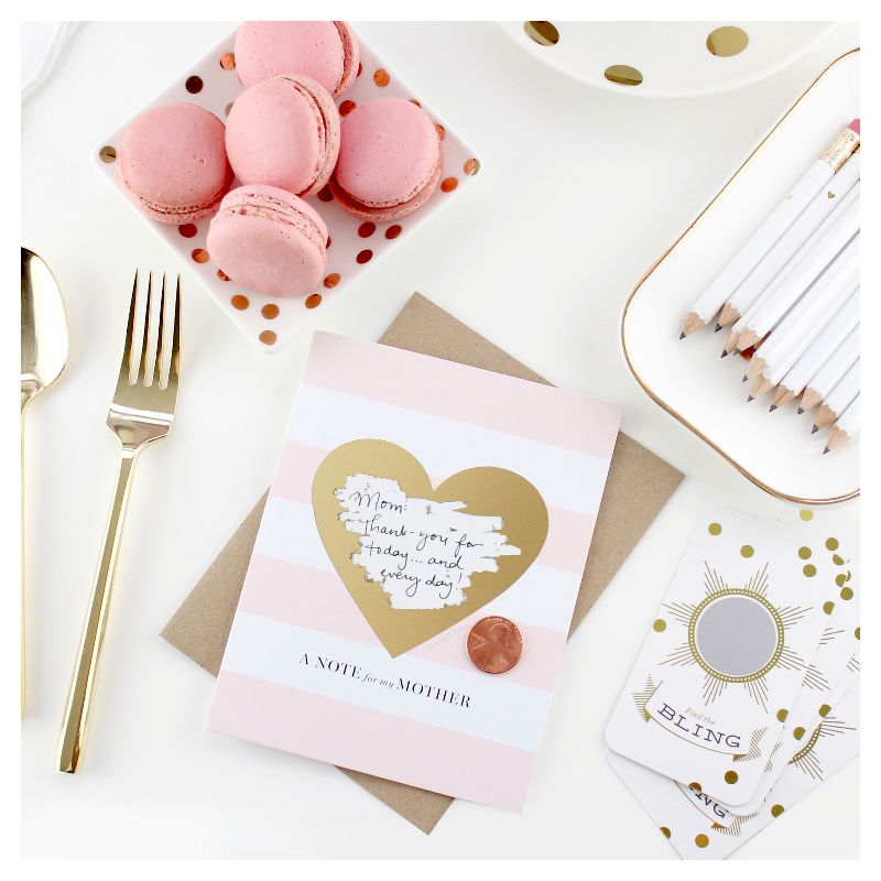 3ct Heart Shaped Family Scratch-off Greeting Cards