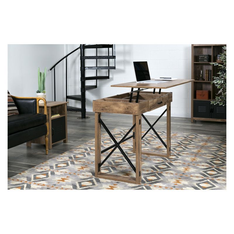 Martin Standing Desk With Drawer Oak - OneSpace