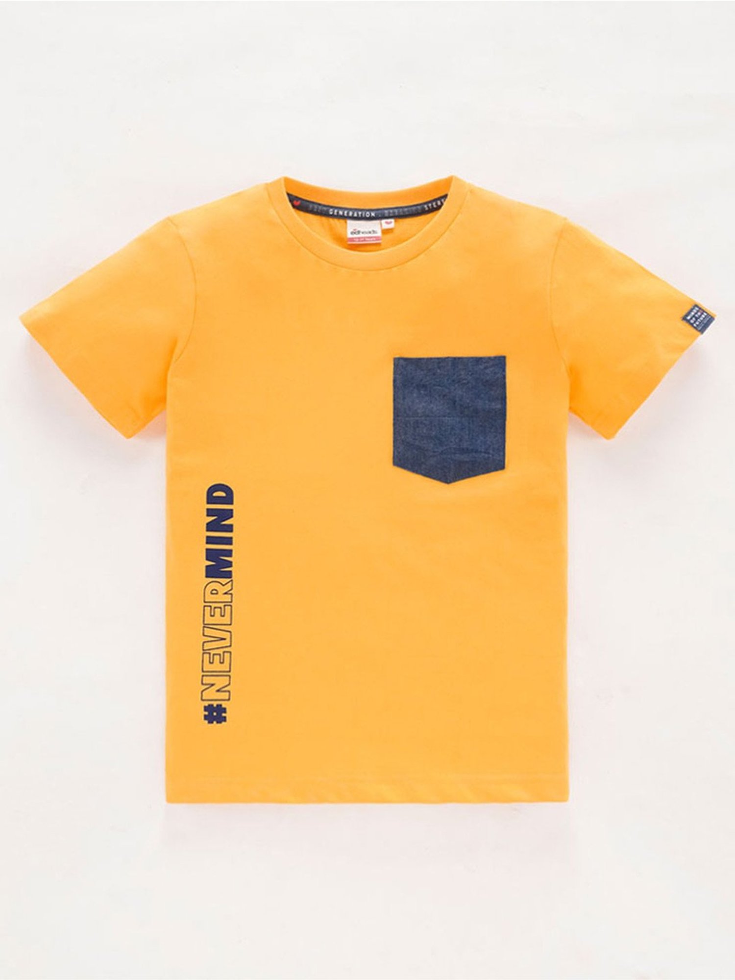 Edheads Kids Yellow Cotton Printed T-Shirt