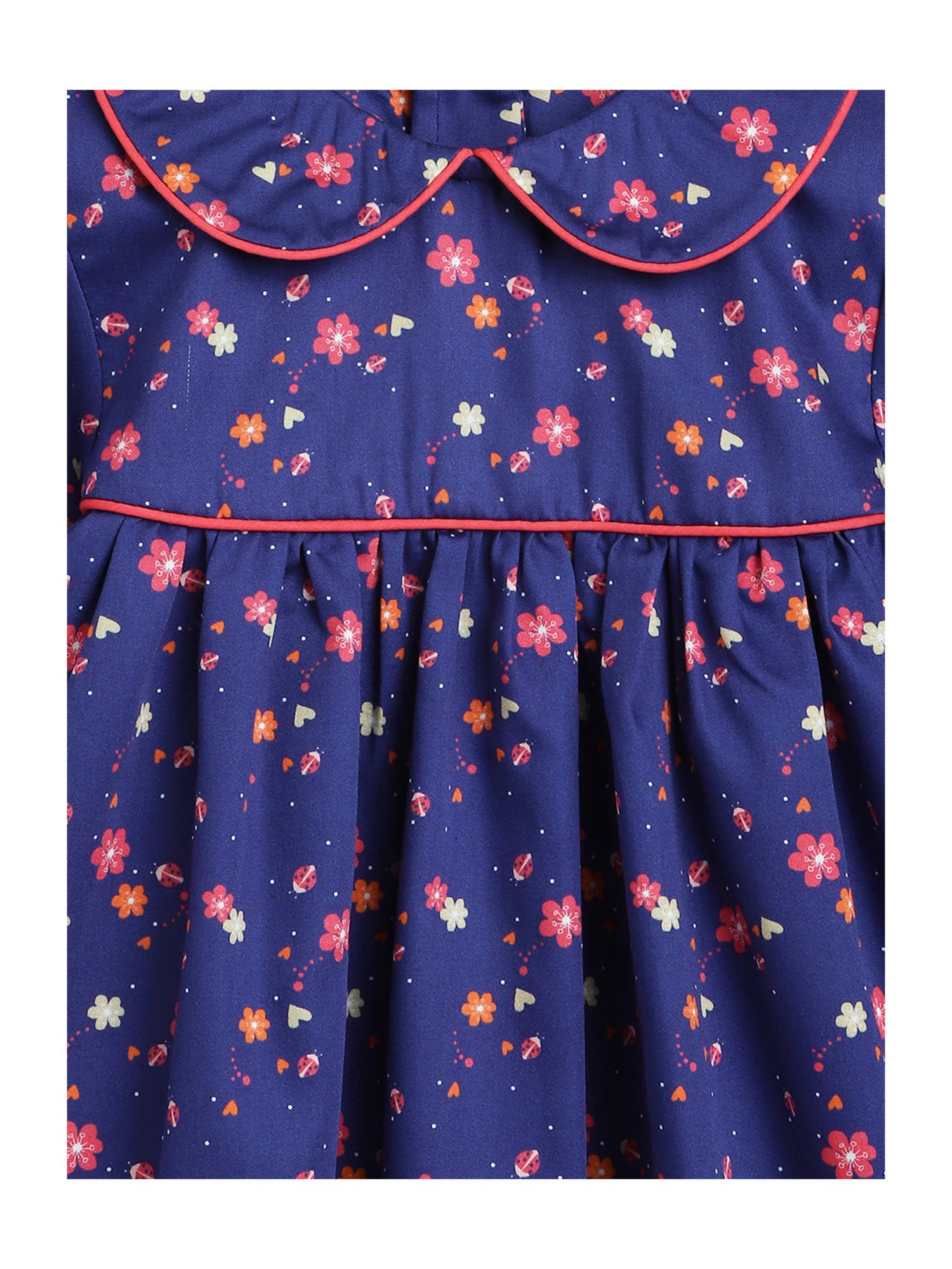 Campana Kids Navy Floral Print Full Sleeves Dress