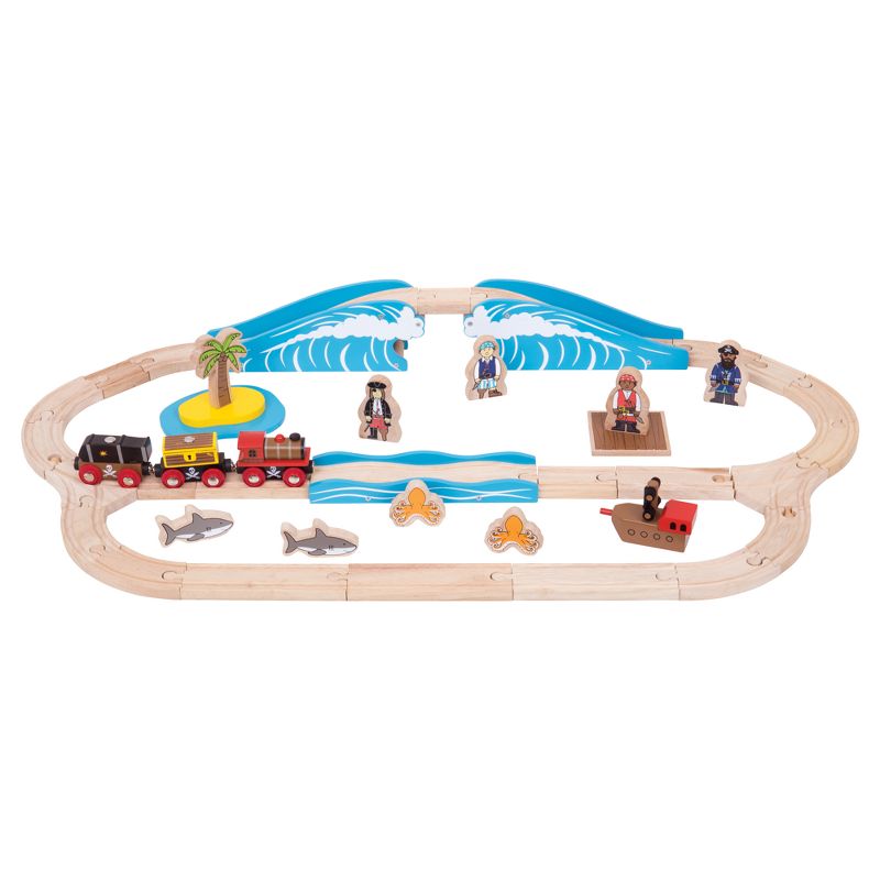 Bigjigs Rail Pirate Wooden Railway Train Set