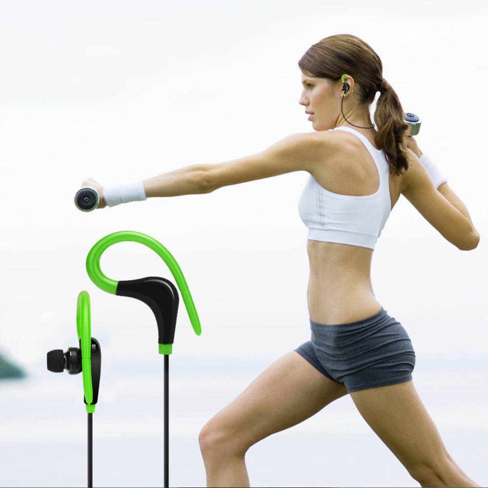 Jansicotek AX-01 Bluetooth Wireless Earphone Headset Sport Stereo Headphone Music MP3 Playing Noise Reduction Headset for Mobile Phone- Green