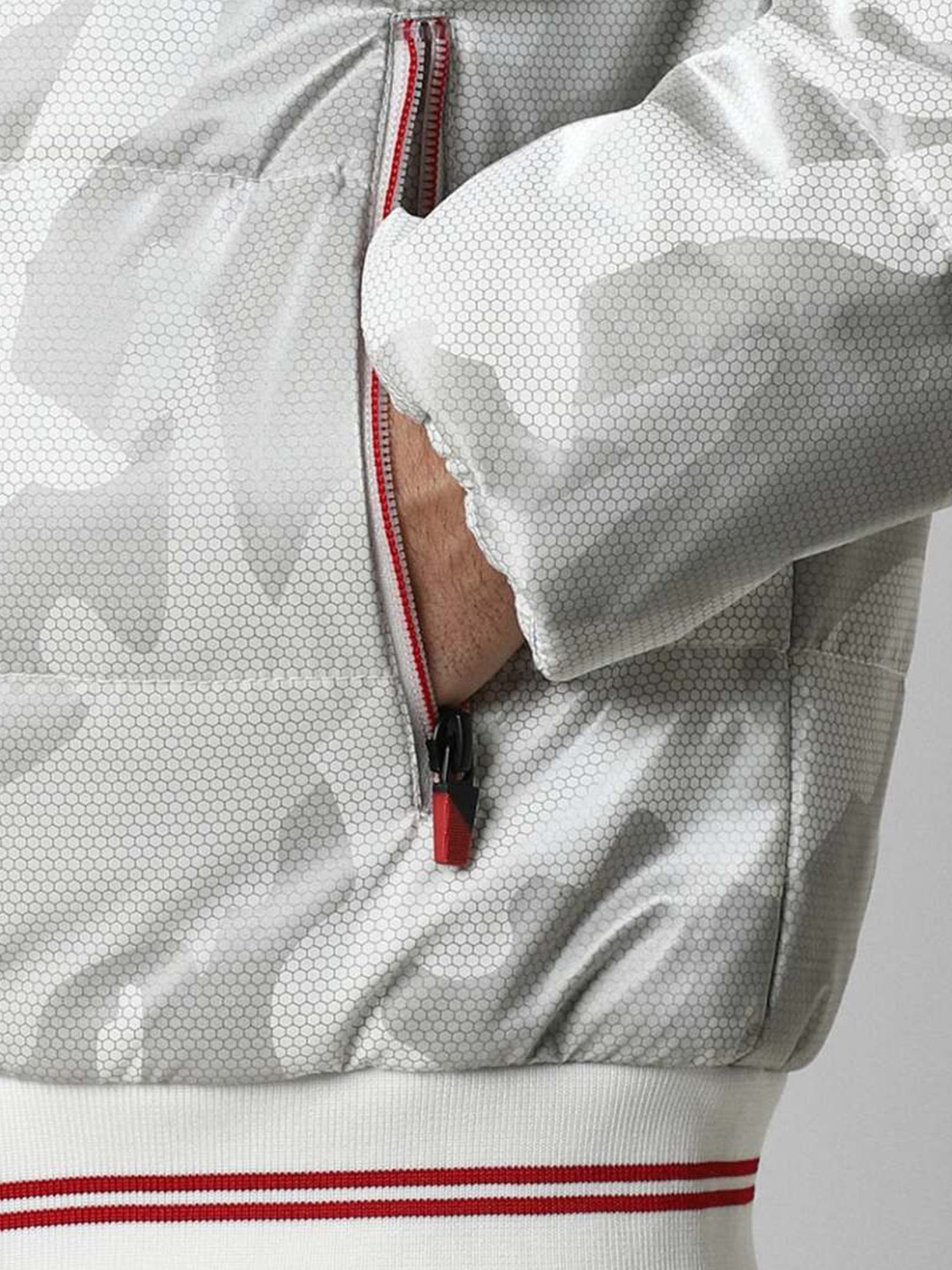 Van Heusen Grey Cotton Regular Fit Quilted Hooded Jacket