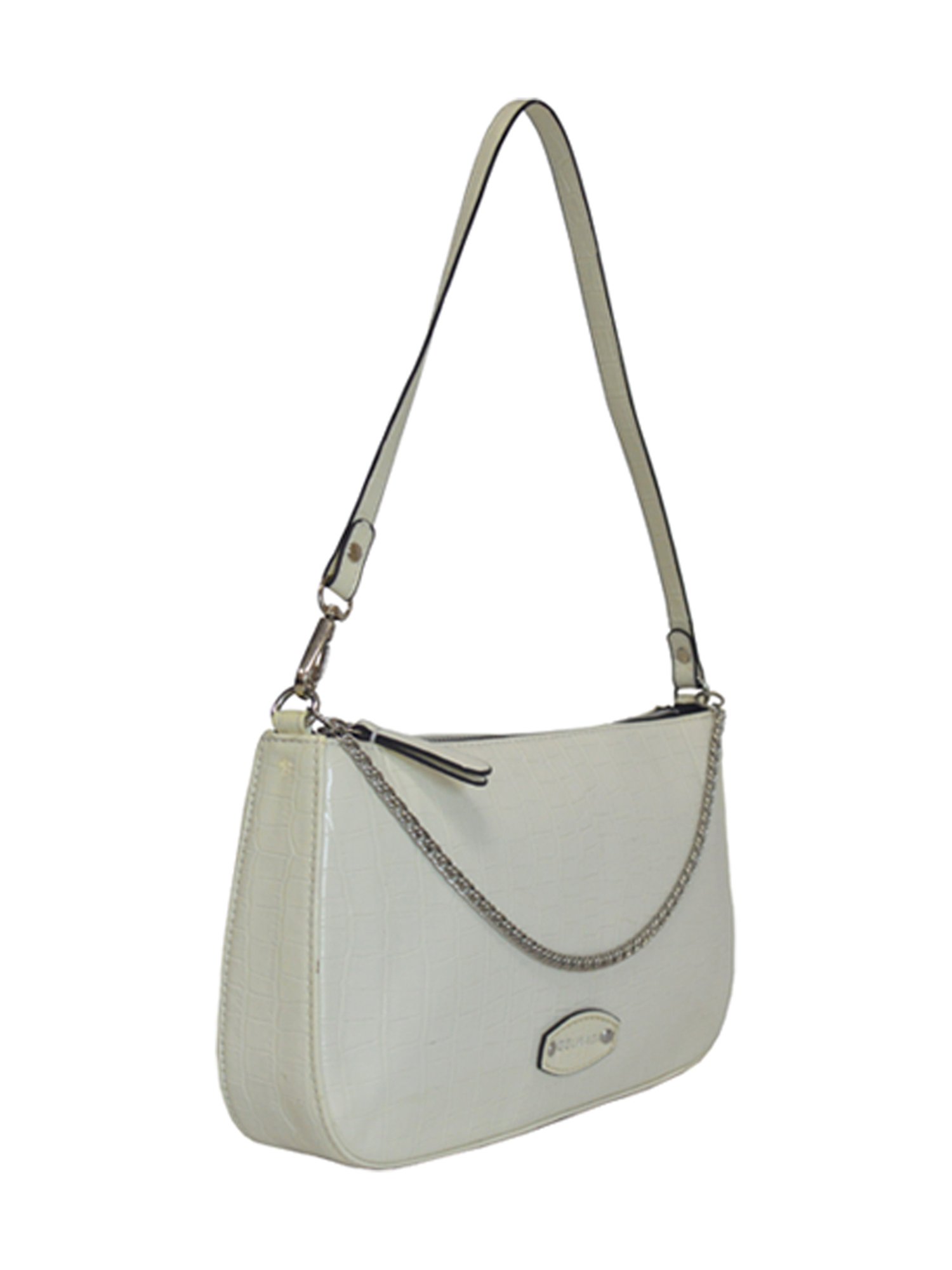 BELWABA White Textured Medium Shoulder Bag