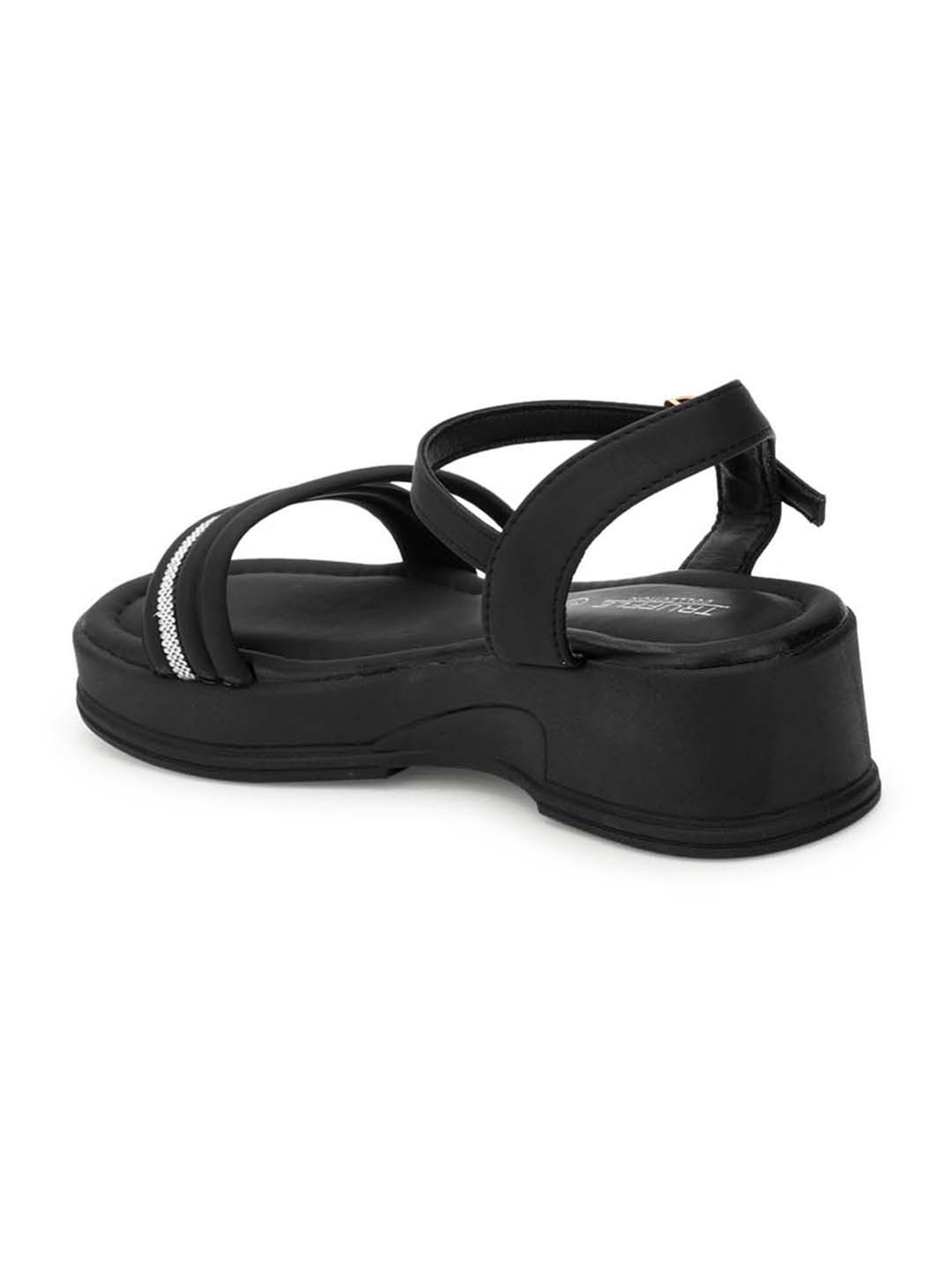 Truffle Collection Women's Black Ankle Strap Sandals