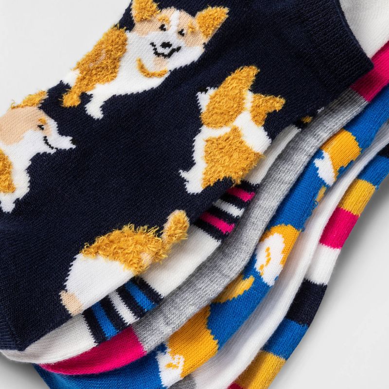 Women's Fuzzy Corgi 6pk Low Cut Socks - Xhilaration™ Navy 4-10