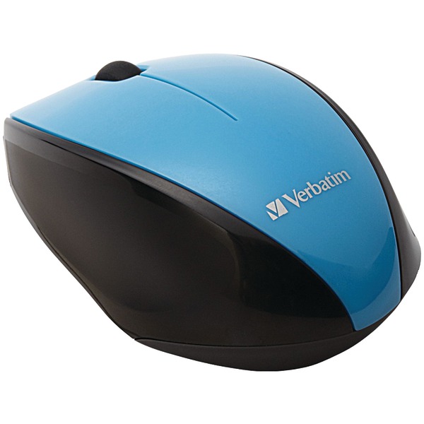 Cordless Blue-LED Computer Mouse, Multi-Trac, 3 Buttons, 2.4 GHz (Blue)