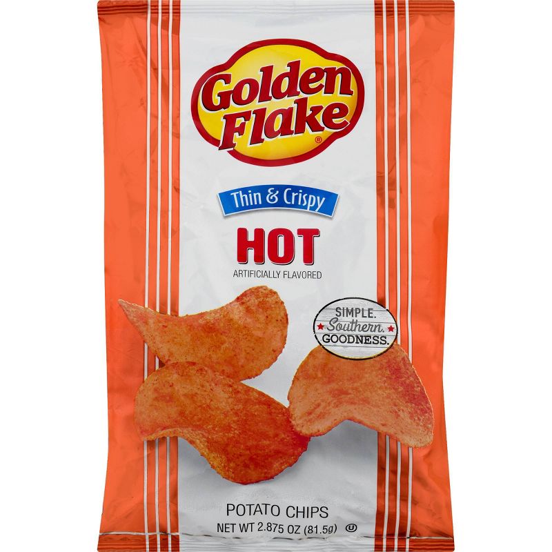 Golden Flake Hot Thin & Crispy Potato Chips - 2.875oz