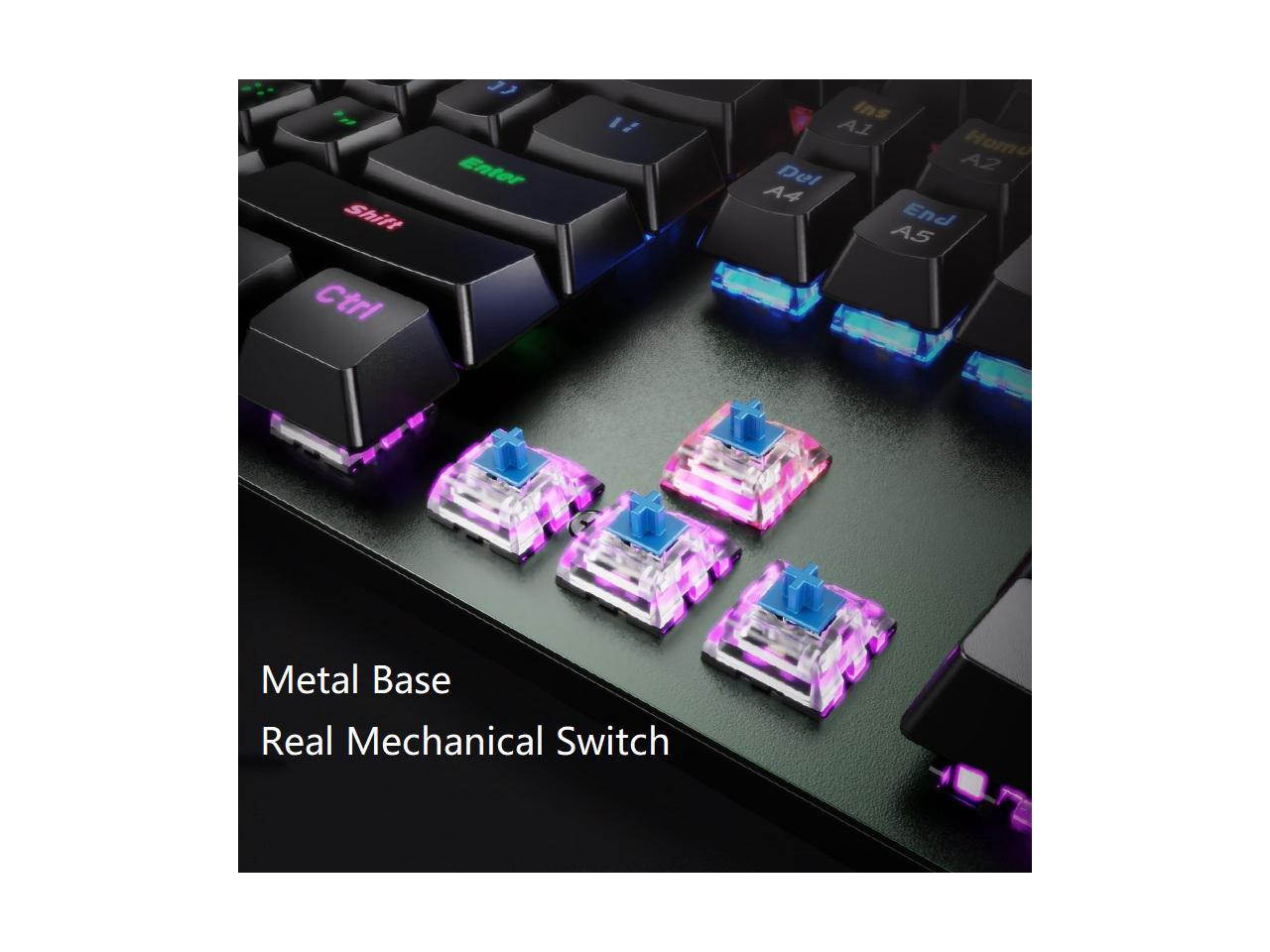 V910S Ergonomic Design, Cool Exterior USB Wired N-key Rollover Mechanical Gaming Keyboard For Office And Game