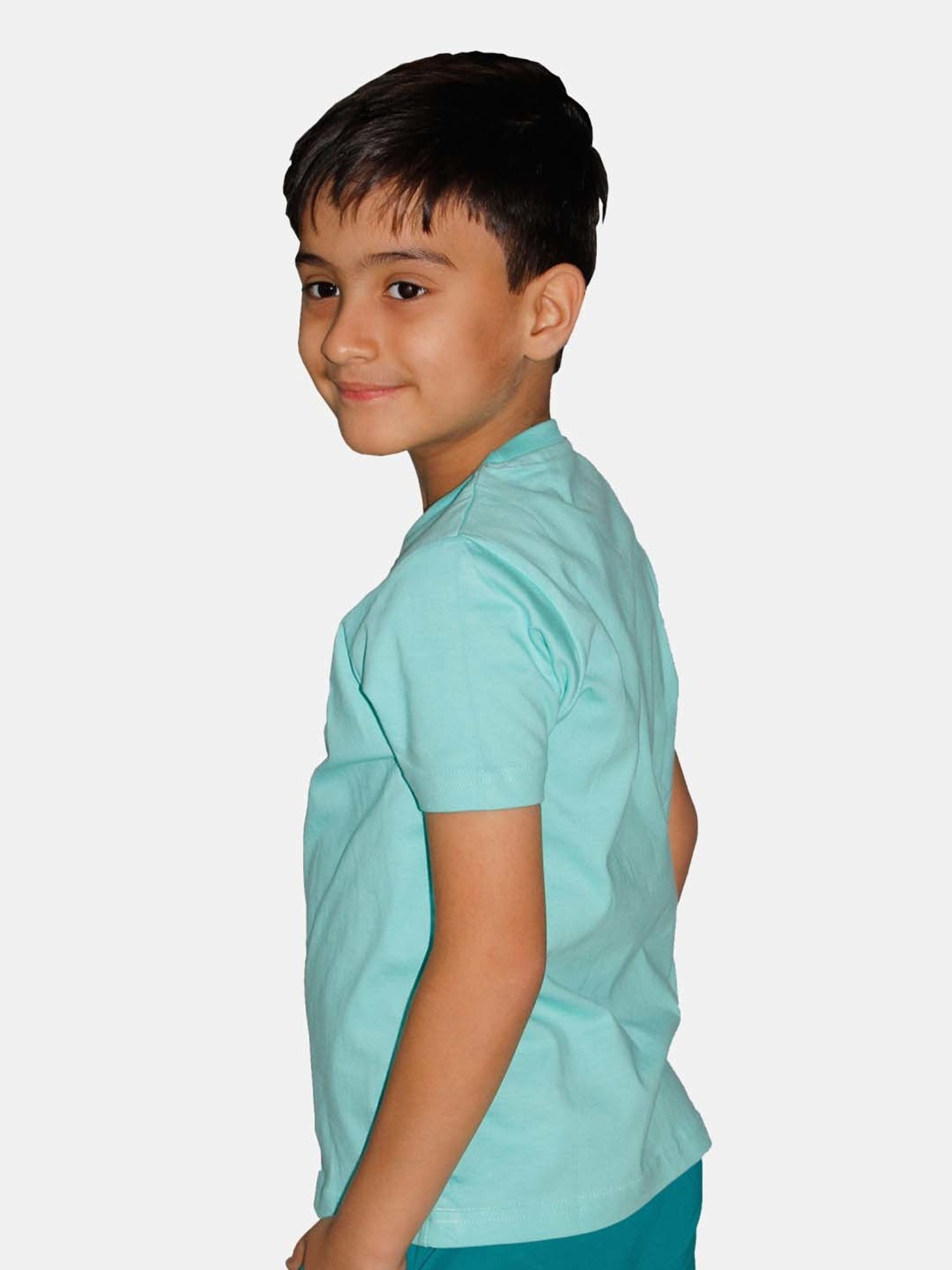 Kiddopanti Kids Blue Cotton Regular Fit Tee