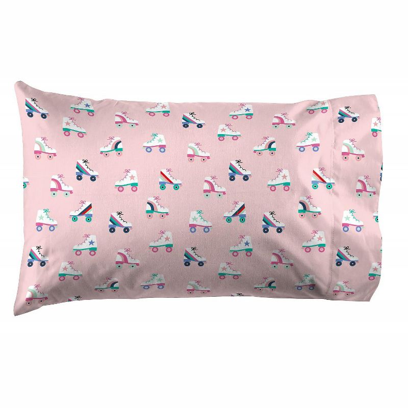 Saturday Park Roller Skates Pillow Case - 20x30 Light Pink