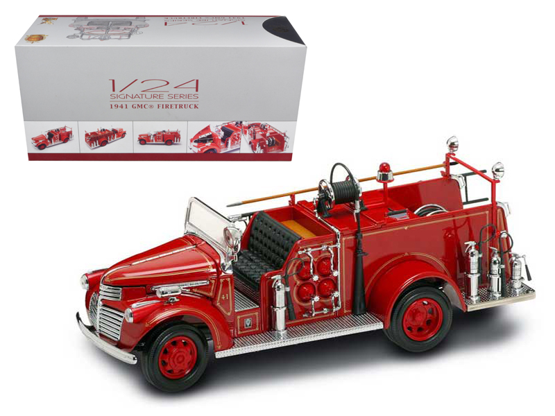 1941 GMC Fire Engine Truck Red 1/32 Diecast Model by Signature Models