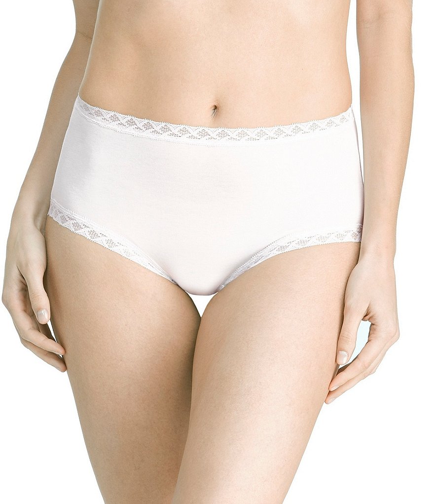 Natori Bliss Pima Cotton Brief Lace Trim Panty