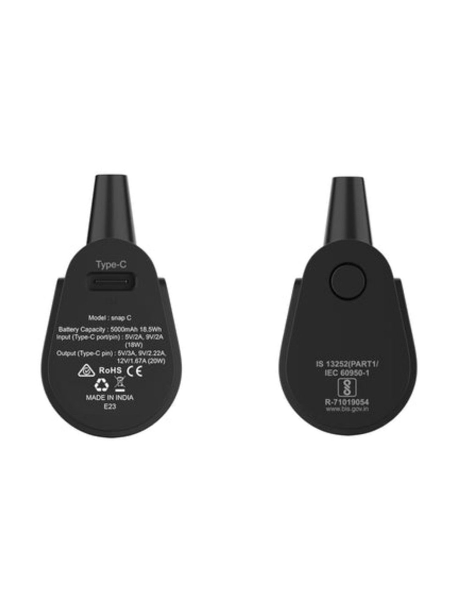 Stuffcool Snap Type C 5000mAh Powerbank (Black)