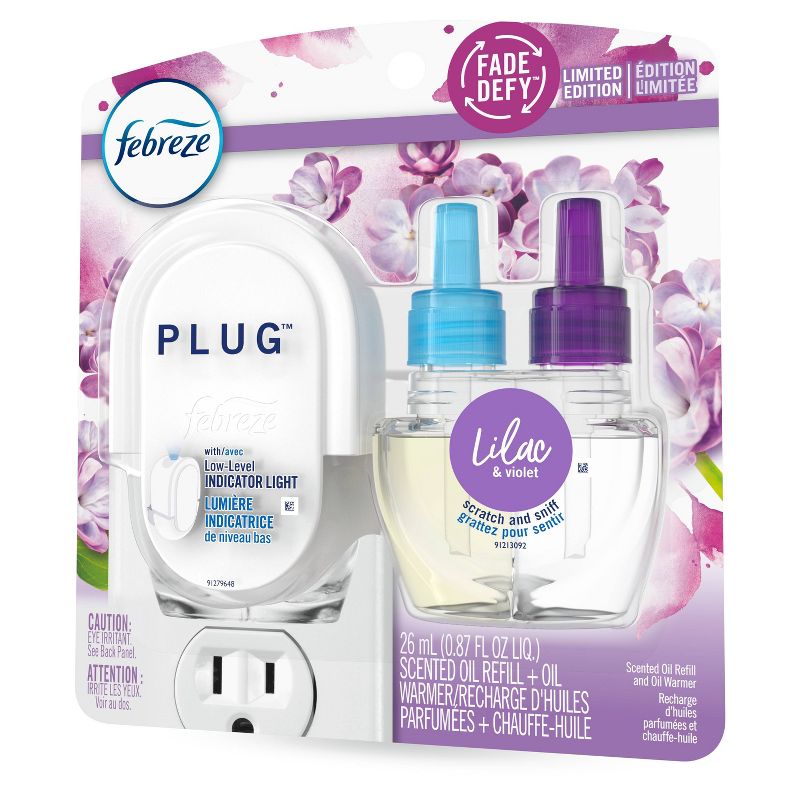 Febreze Plug Lilac & Violet Starter Kit with Fade Defy Technology