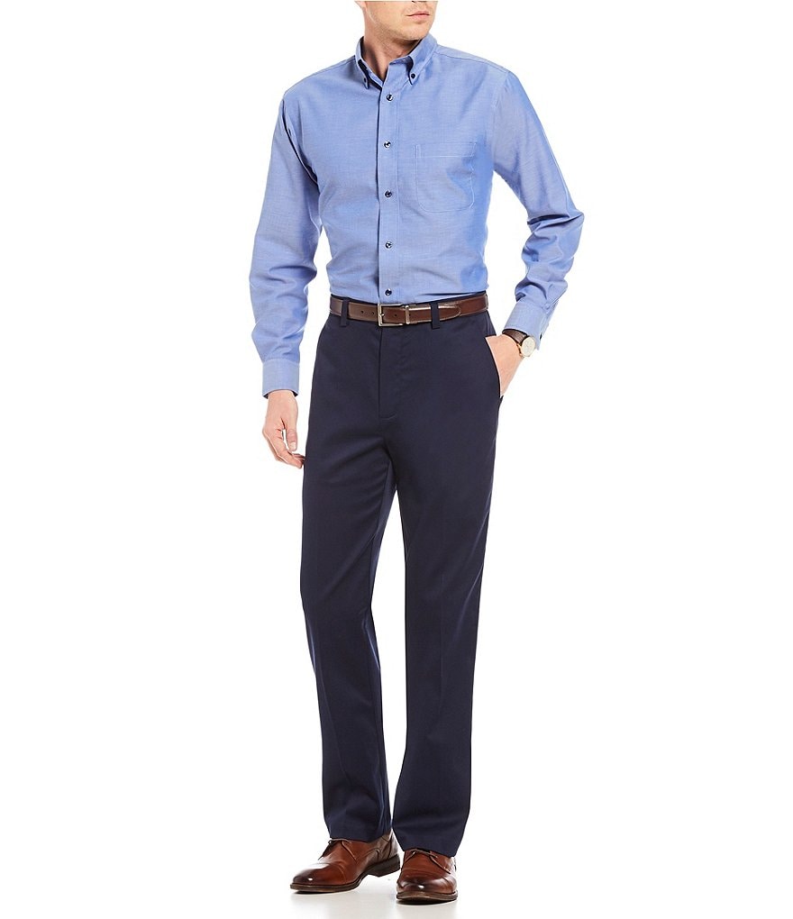 Roundtree & Yorke TotalFLEX Classic Fit Flat Front CoreComfort Waistband Easy Care Pants