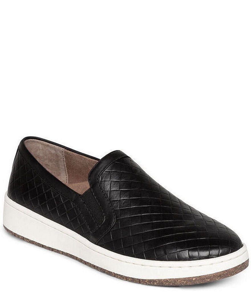 Aetrex Kenzie Woven Embossed Leather Slip-Ons