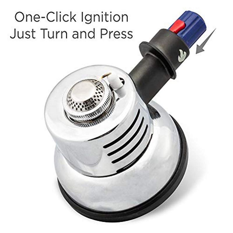 Ivation Butane Micro Burner - Mini Tabletop Butane Burner w/Adjustable Gas Control Knob & Safety Button