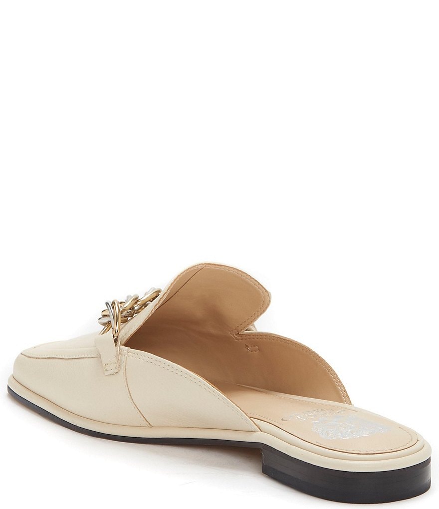 Vince Camuto Rachey Square Toe Chain Detail Leather Mules