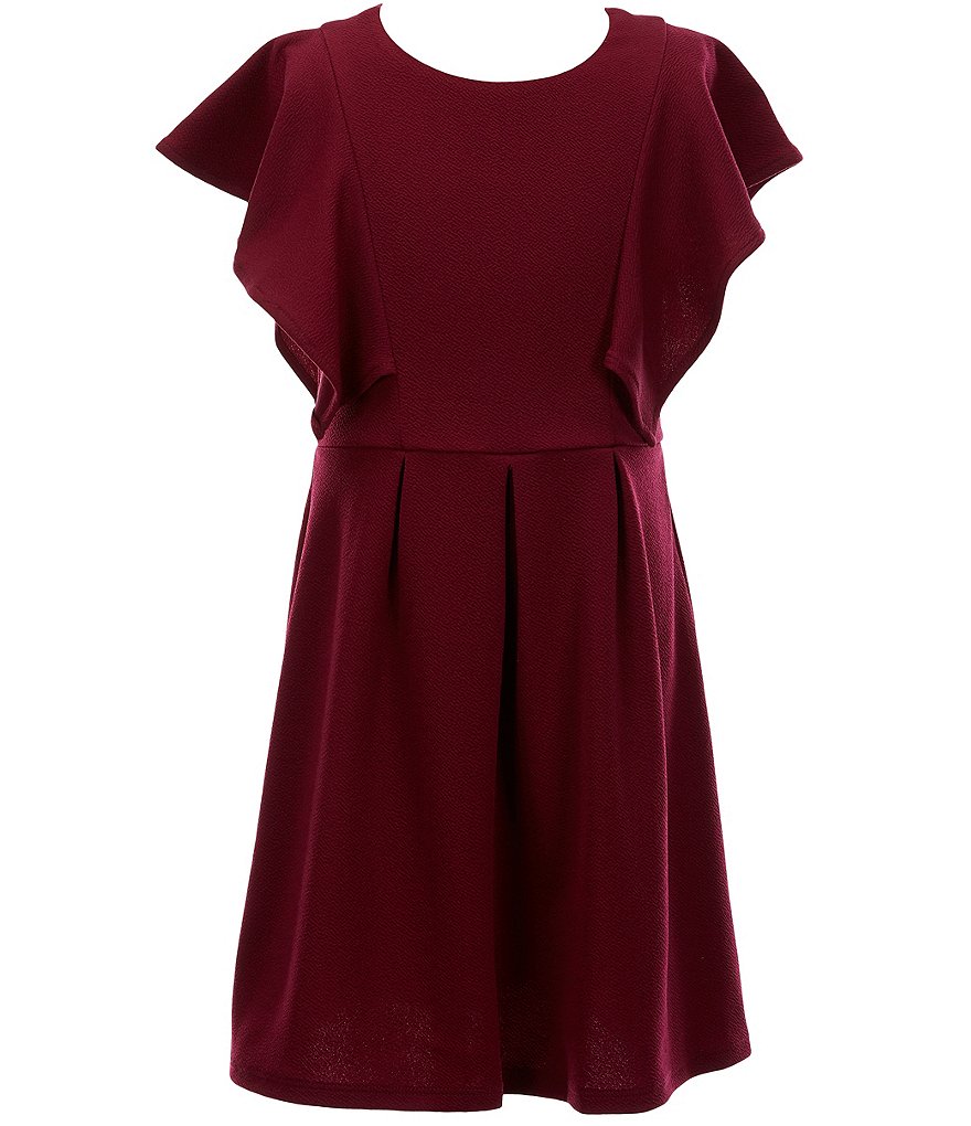 Poppies and Roses Big Girls 7-16 Flutter-Sleeve A-Line Dress