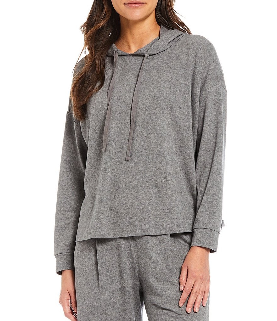 Eileen Fisher Heathered Organic Cotton Stretch Jersey Boxy Coordinating Hoodie