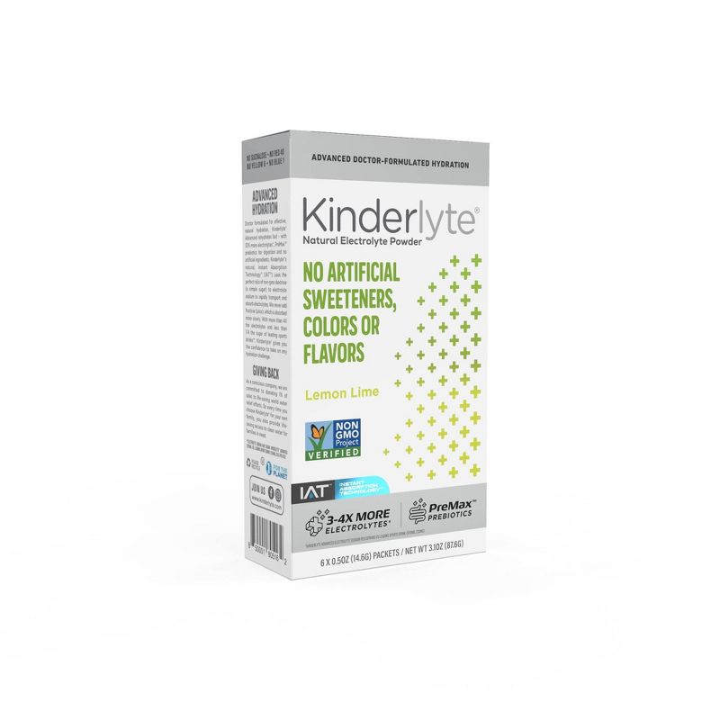 Kinderlyte Advanced Natural Powder - Lemon Lime - 6ct
