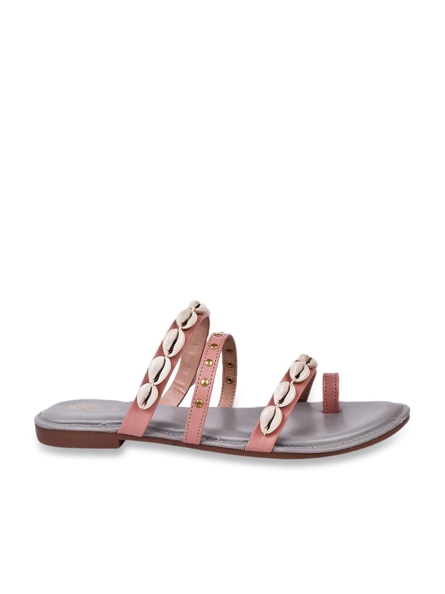 The White Pole Women's Peach Toe Ring Sandals