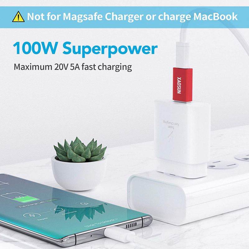 USB C to USB 3.0 Adapter - XAOSUN 3.1 USB C Female to USB Male Adapter - Support One-Sided 10Gbps Data Sync & Fast Charging - Compatible with Laptops PC Chargers [2 Pack]