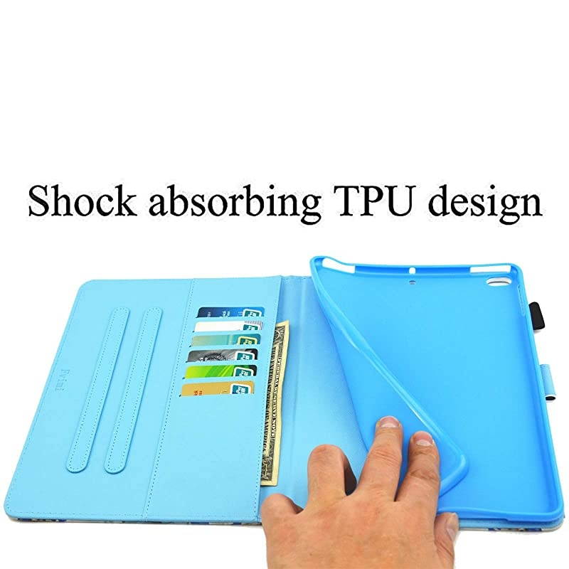 iPad Mini Case, iPad Mini 2/3 Case, iPad Mini 4 Case, iPad Mini 5 Case,  Multi-Angle Viewing Folio Smart Leather Cover with Auto Sleep/Wake for 7.9" Apple iPad Mini 1/2/3/4/5, Beach