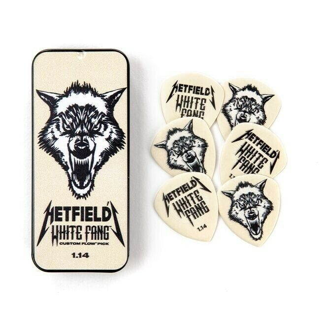 NEW James Hetfield White Fang Pick Tin (6 Picks), 1.14mm, PH122T1.14