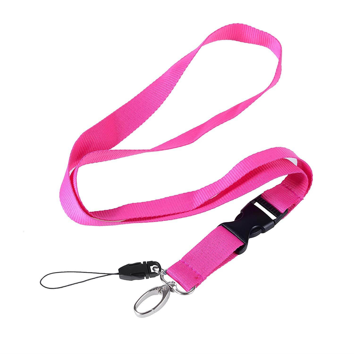 Office Lanyard, Wisdompro 3pcs 23" Premium Polyester Neck Strap Lanyard with Oval Clasp & Detachable Buckle for Phone, Camera, iPod, USB, Key, Keychain, Badge Holder-Purple/Hot Pink/LightBlue