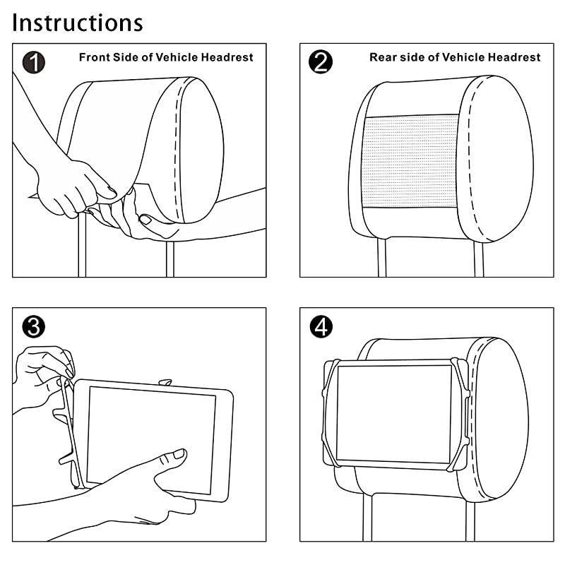 Car Headrest Holder  Car Headrest Mount Silicon Holder for 710 Inch Fire Tablets