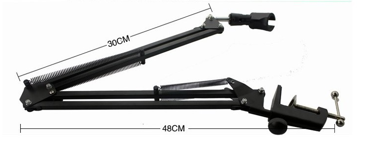 Portable Desk Microphone Mic Suspension Boom Scissor Arm Stand Holder For Studio