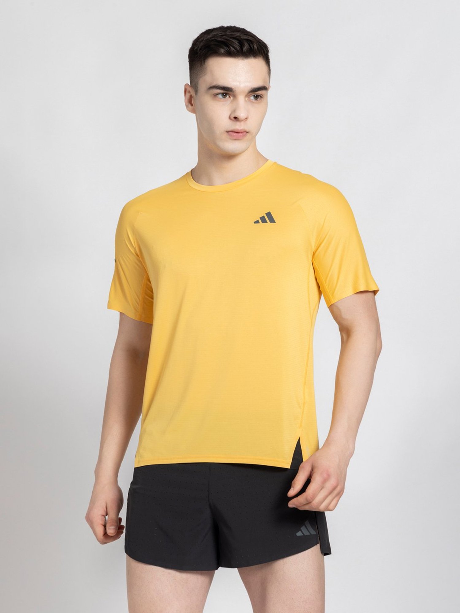adidas Orange Slim Fit Printed Running T-Shirt