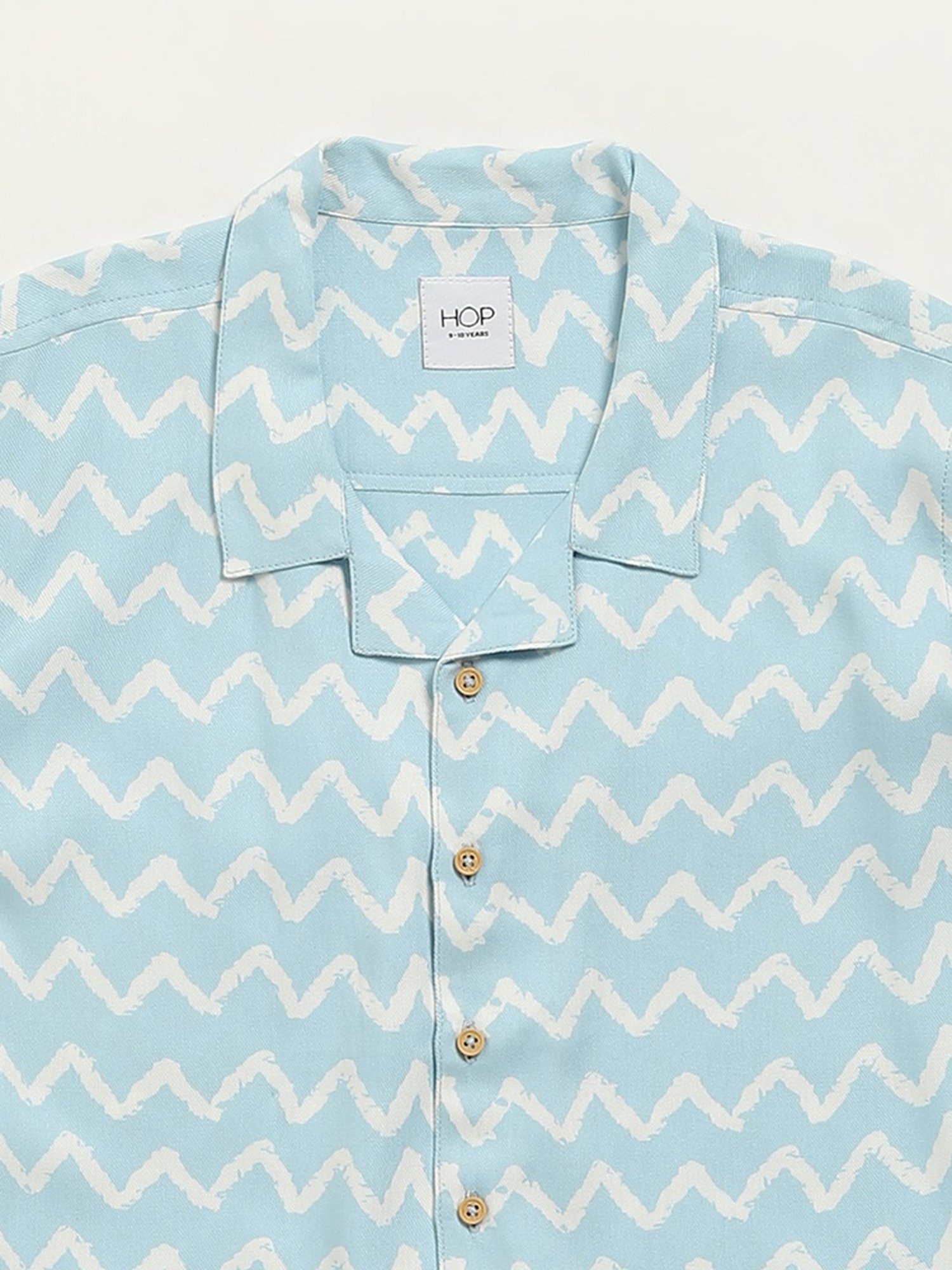 HOP Kids by Westside Blue Chevron Printed Shirt