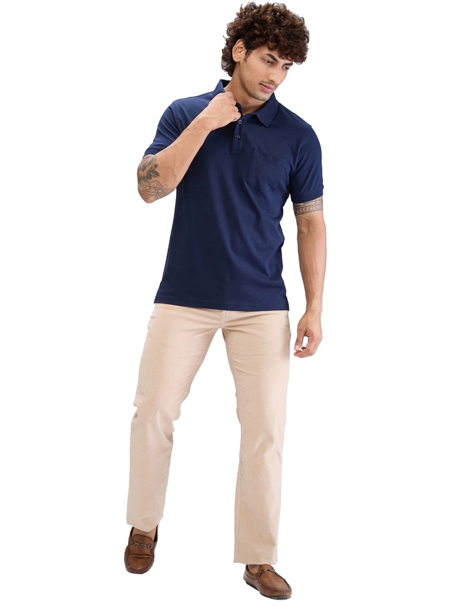 Colorplus Blue Regular Fit Polo T-Shirt
