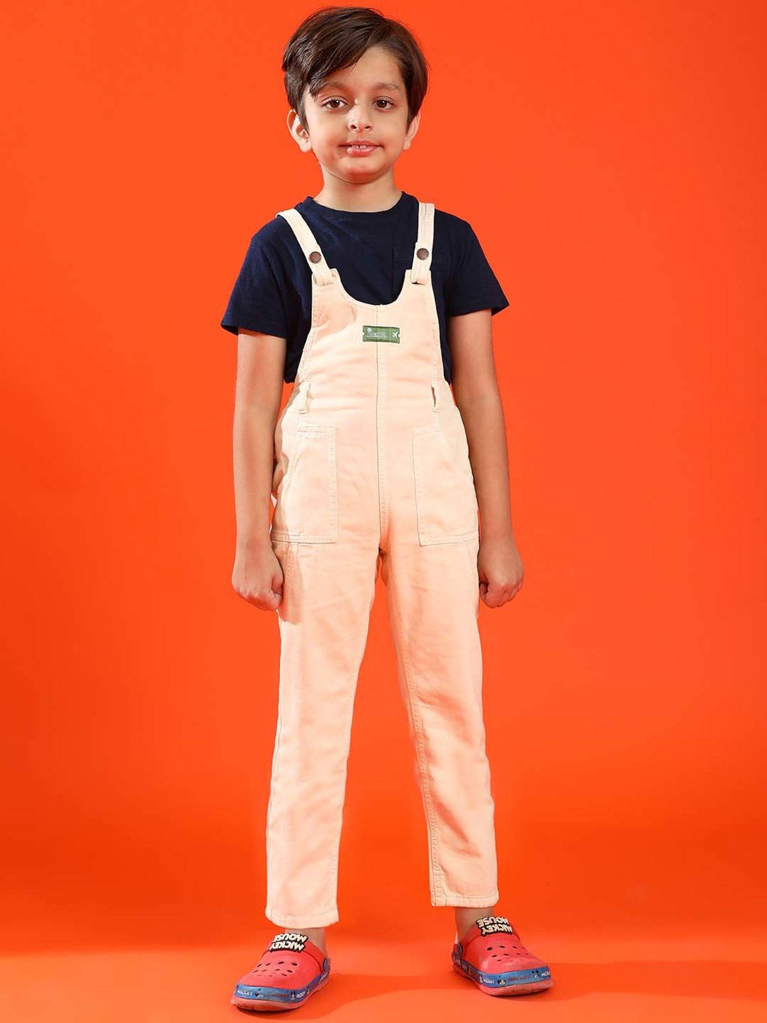 Kiddopanti Kids Blue Solid Dungaree