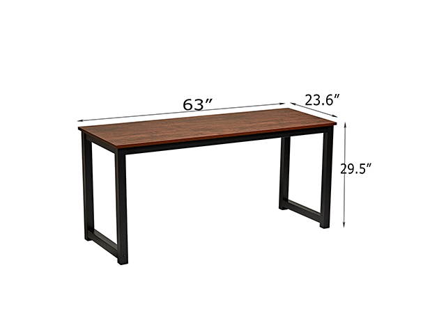 Computer Desk 63" Modern Sturdy Office Desk PC Laptop Desk Study Writing Table for Home Office Workstation,Sandalwood,GT173