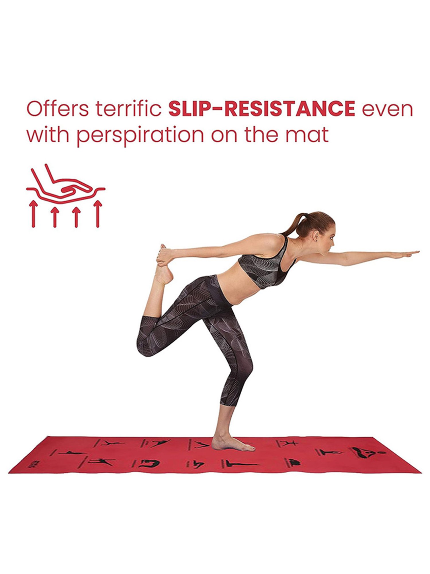 Stag Global Anti-Slip Yoga Mat (Red) Size - 6X2 Ft