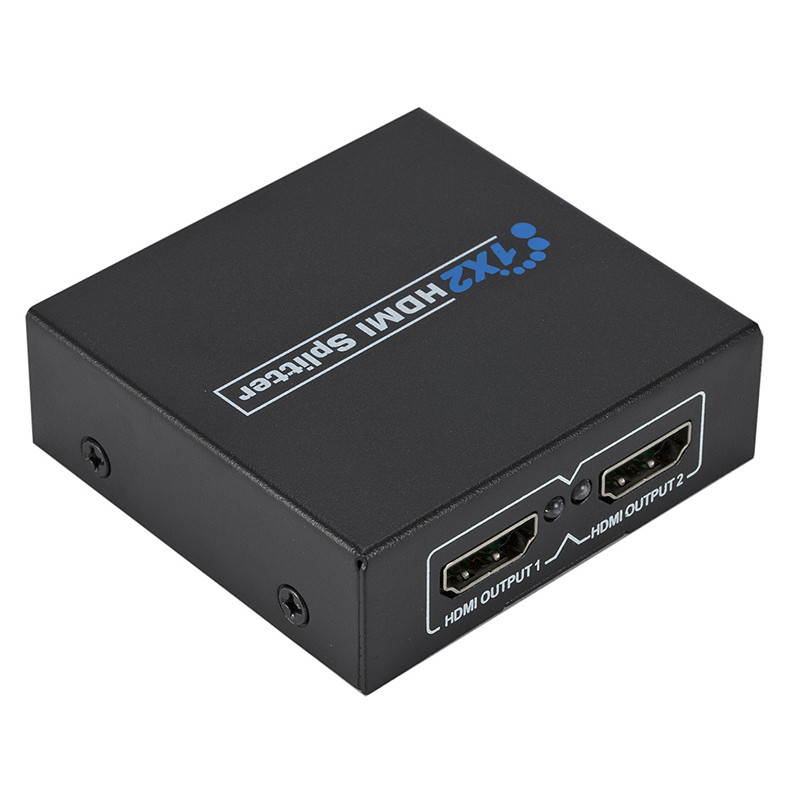 1080P 1 to 2 HDMI Splitter HDMI Splitter 3D 1 In 2 Out HDMI Splitter Switcher For HDTV With Power Supply US Plug