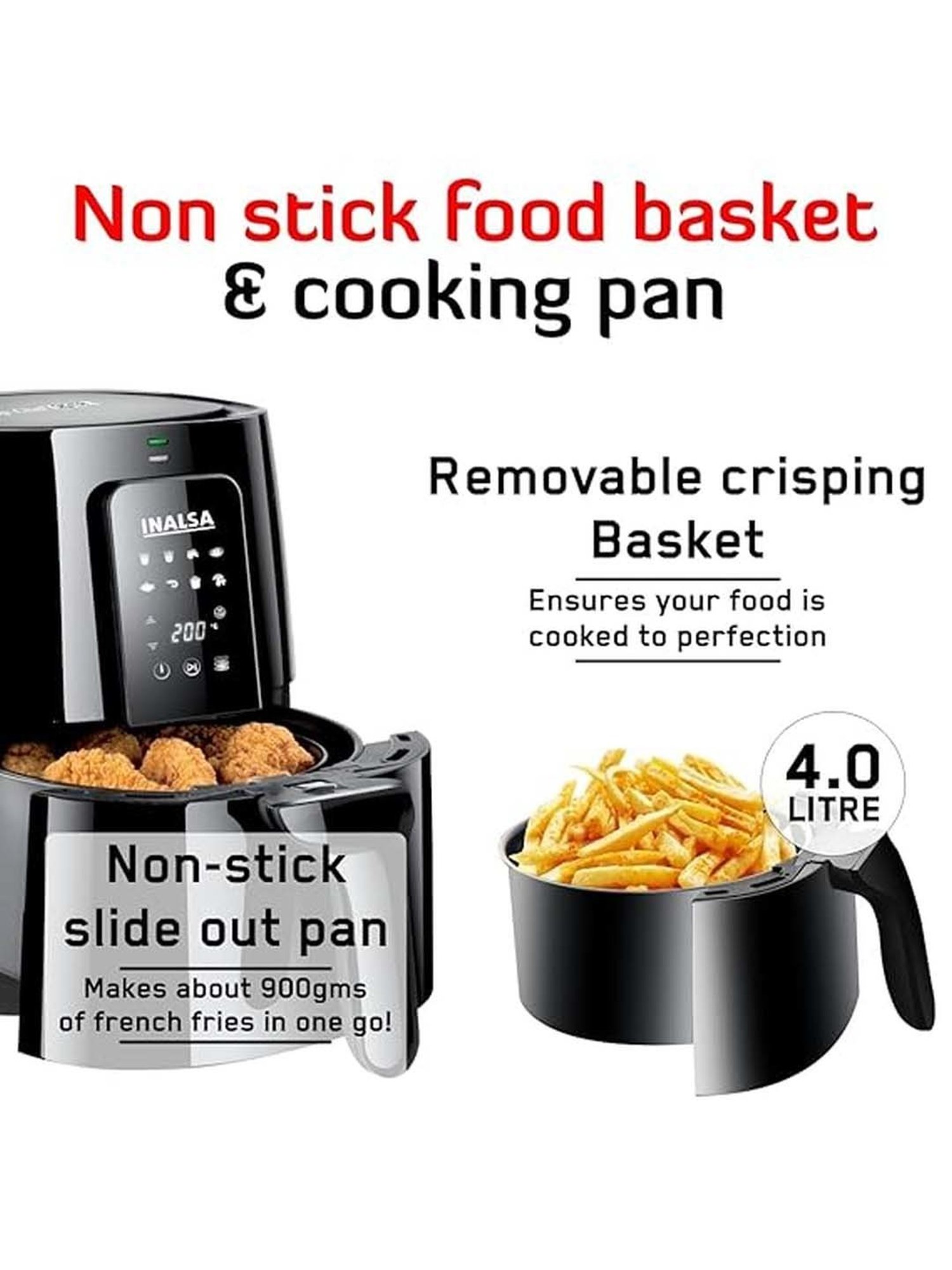 Prestige Nutrifry Black Plastic Electric Digital Touch Airfryer 4.5L