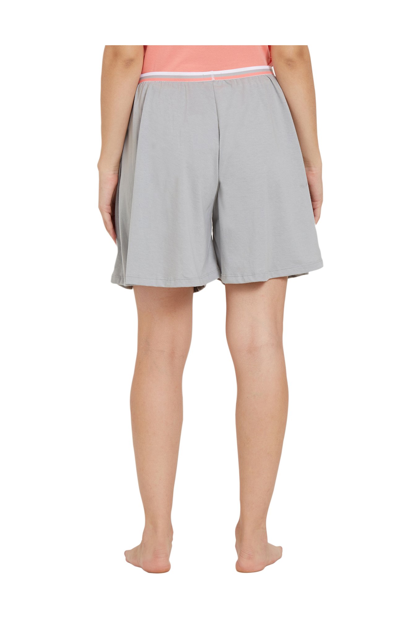 Soie Grey Cotton Shorts