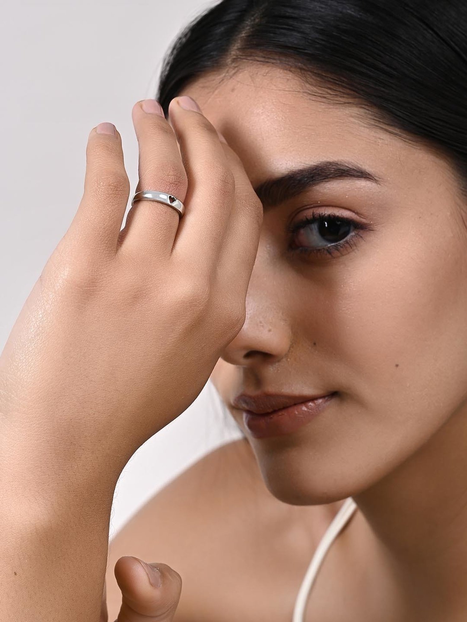 March by FableStreet 92.5 Sterling Silver Timeless Heart Ring for Women