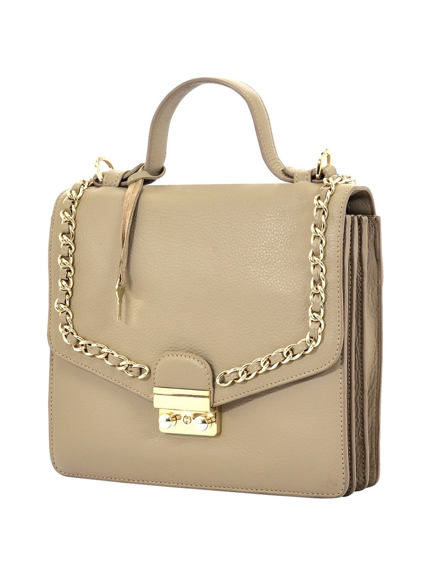 Eske Orsina Beige Solid Medium Handbag
