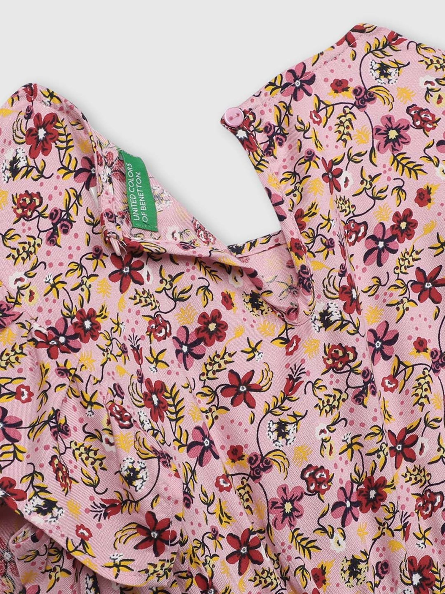 United Colors of Benetton Kids Pink Floral Print Dress