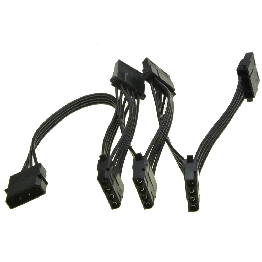 Micro Connectors 30cm Addressable RGB (ARGB) 1 to 4 Splitter Cable with/5 Male Pins (F04-04ARGB-30)